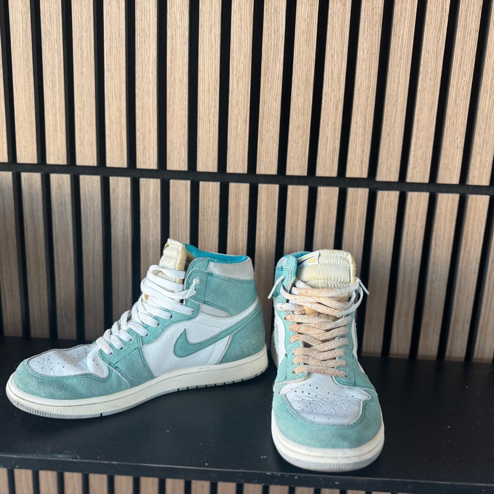 Jordan Blue and White High-Top Sneakers